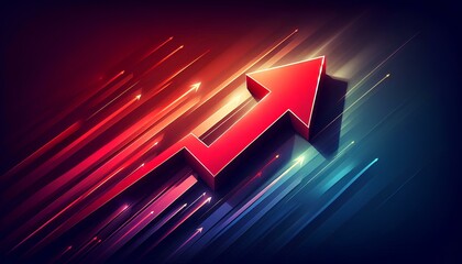 Arrow upward trend chart, suitable for expressing financial growth and business development themes