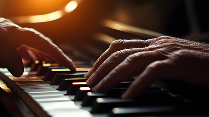 Fototapeta premium Person Playing a Piano