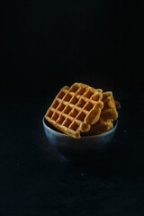 Belgian waffles in a bowl