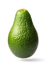 Fresh Green Avocado Isolated on a White Background, Showcasing Its Smooth Texture and Rich Color, Perfect for Culinary Uses and Healthy Eating