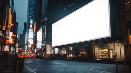 Vibrant Times Square Billboard Mockup: NYC Urban Scene with Empty Advertisement Space