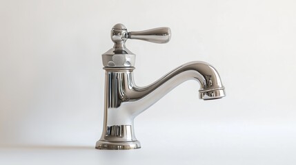 Elegant chrome faucet designed for modern kitchens and bathrooms showcases sleek lines and craftsmanship against a minimalistic backdrop