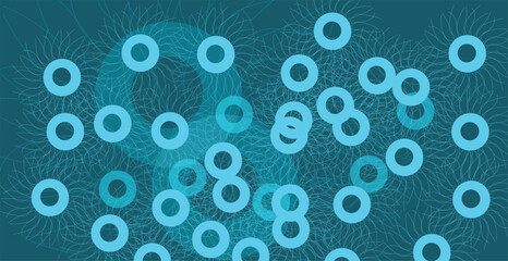 Abstract bacteria symbol blue background