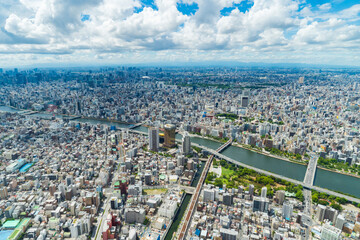 Naklejka premium 【都市風景】東京スカイツリーから東京眺望