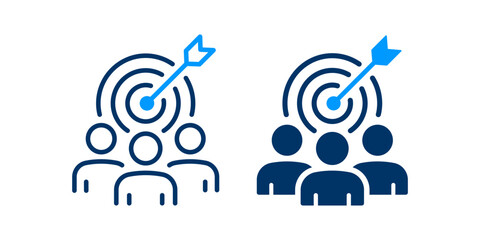 Team target icons on white background. Vector illustration.