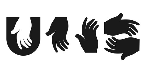 hand vector logo design, icon, symbol. hand logo that can be edited according to your wishes