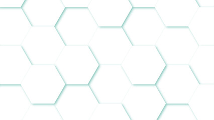Hexagons pattern. Futuristic abstract honeycomb mosaic white background.	