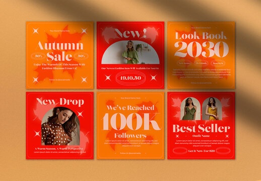 Orange Minimalist Autumn Fashion Sale Instagram