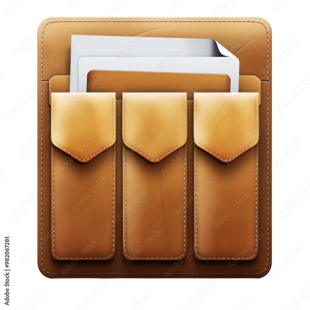 Poster elegant folder with document icon – a folder with a document peeking out for organization, png, tran