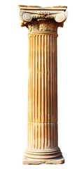 Fototapeta premium Ancient Greek column isolated on transparent background