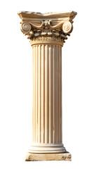 Obraz premium Ancient Greek column isolated on transparent background
