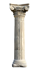 Fototapeta premium Ancient Greek column isolated on transparent background
