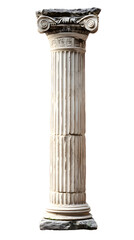 Fototapeta premium Ancient Greek column isolated on transparent background