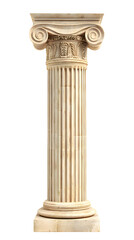 Ancient Greek column isolated on transparent background