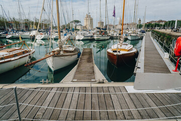 The harbour with yachts in La Rochelle, France
