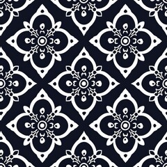 Simple seem less vector illustration batik pattern, made with outline or icon design