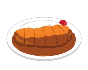 カツカレーのイラスト