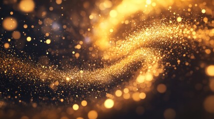 A mesmerizing swirl of golden particles creating a magical, ethereal atmosphere.