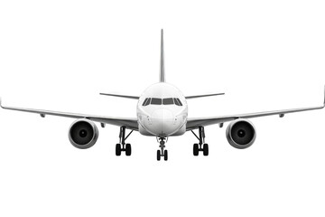 Naklejka premium Passenger airplane front view on transparent background