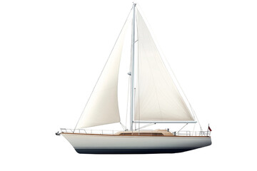 Sailing yacht full size mockup on transparent background