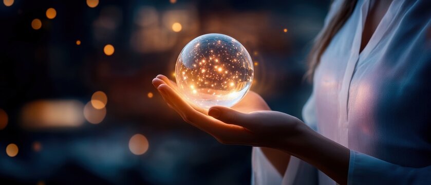 A captivating image of a person holding a glowing orb filled with sparkles, evoking a sense of wonder and magic.