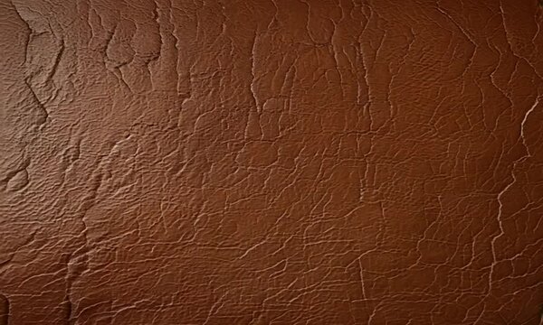 Rustic Brown Leather Texture: Close-up, full-frame background of rich, textured leather in warm brown tones. 