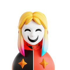 Masked Trickster with Dual-Tone Cape