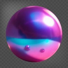 3d ball with holographic mirror effect. Gradient shape. Fluid color. Neon shape in gradient colors