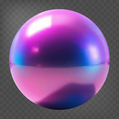 3d ball with holographic mirror effect. Gradient shape. Fluid color. Neon shape in gradient colors