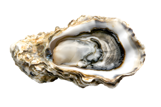 Oyster shell isolated on transparent background