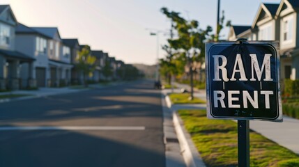 For Rent Sign in Suburb