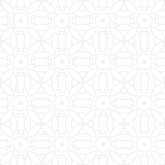 Seamless trendy ornament of circles and arcs, geometric white figures for textiles and wallpapers. Abstract pattern on a gray background for a New Year or wedding cover or postcard.