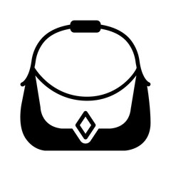 Vector solid black icon for Hobo bag