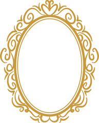 Golden mirror frame Illustration 