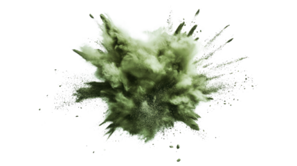 Sand flying explosion on a white transparent background