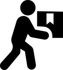 Fragile package icon , handle with care logistics and delivery shipping labels, fragile box, cargo warning vector signs, Isolated black vector marks on transparent background. used for mobile app.