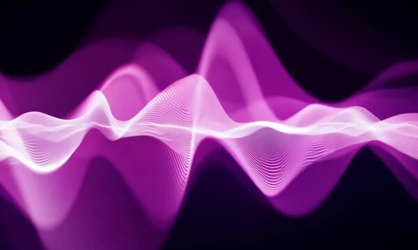Abstract Purple Wave: A mesmerizing abstract digital art piece featuring a flowing, pulsating purple wave against a dark background. The white lines add depth and dimension, creating a dynamic and eth