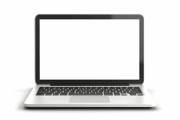 Desk Laptop with blank screen on table