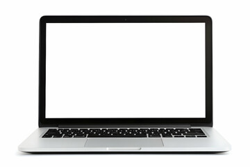 Desk Laptop with blank screen on table