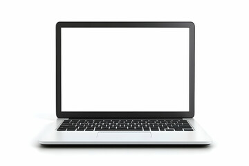 Desk Laptop with blank screen on table