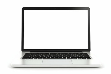 Desk Laptop with blank screen on table