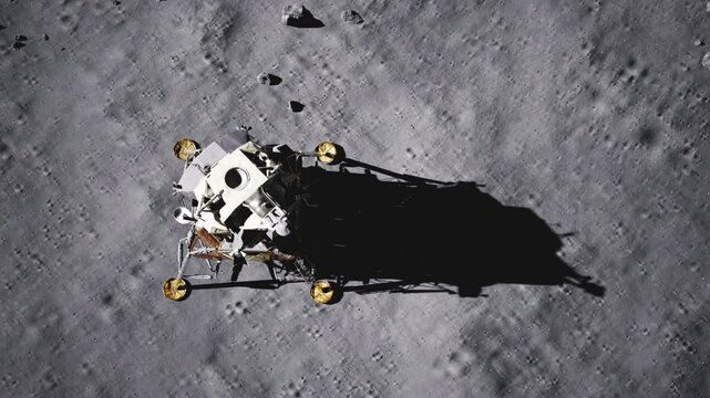 A Spaceship On The Moon Top View
