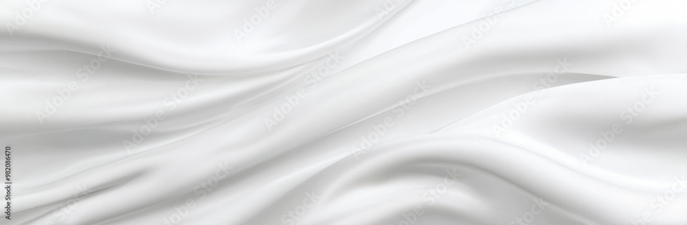 Poster white satin silk fabric flowing creating abstract background