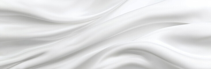 White satin silk fabric flowing creating abstract background