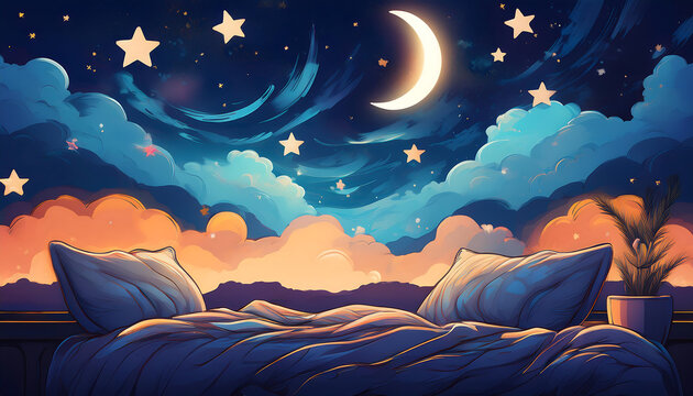  A calming message or image encouraging restful sleep. The background may include stars, clo_1(18)