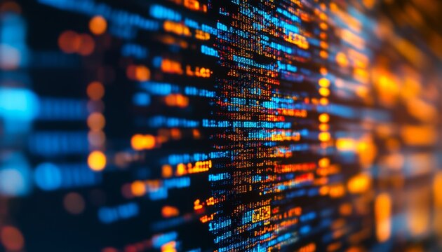 Secure Software Development Code Running on a Computer Screen with Blurred Background