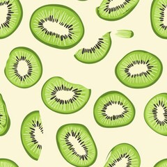 Fototapeta premium 240807 12. kiwi pattern banner wallpaper, simple background