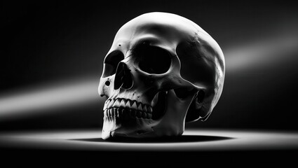 Skull, Bones, Man, Death, Teeth, Illustration, Black & White	