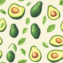 240807 24. avocado pattern banner wallpaper, simple background
