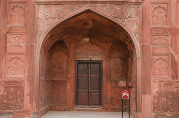 Red Fort or Lal Qila, historical monument and a tourist attraction, rich history and cultural heritage, famous Indian landmark, UNESCO World Heritage Site, Delhi, India.